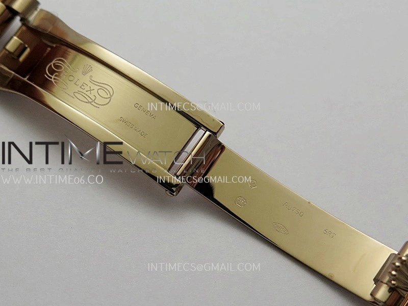 Day Date 128235 Gain Weight RG QF 1:1 Best Edition Green Dial Roman Markers On RG President Bracelet A2836