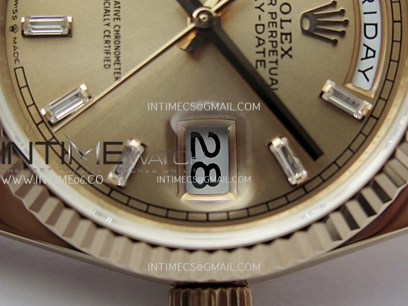 Day Date 128235 Gain Weight RG QF 1:1 Best Edition RG Dial T Diamond Marker On RG President Bracelet A2836