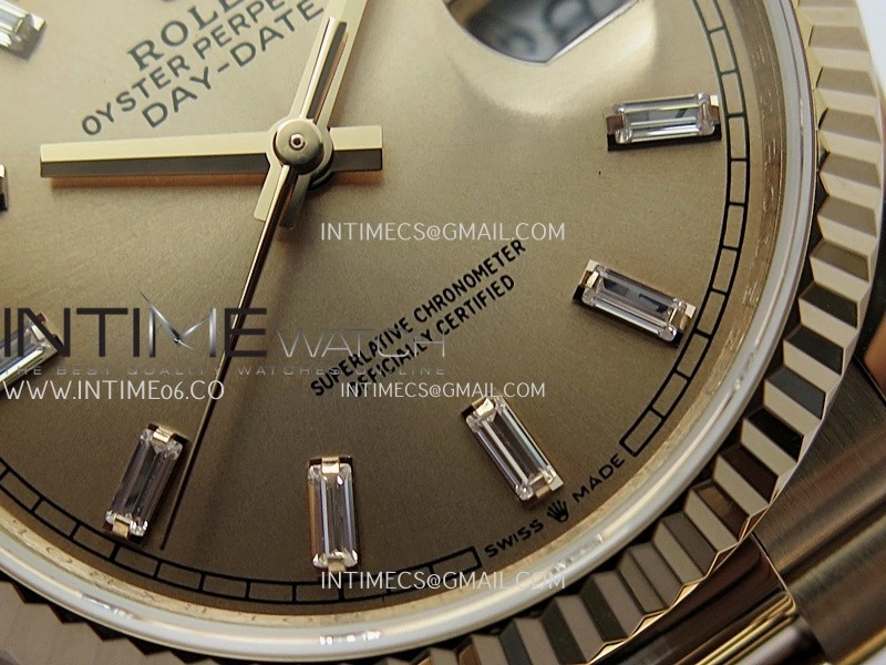 Day Date 128235 Gain Weight RG QF 1:1 Best Edition RG Dial T Diamond Marker On RG President Bracelet A2836