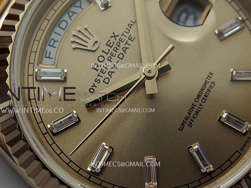 Day Date 128235 Gain Weight RG QF 1:1 Best Edition RG Dial T Diamond Marker On RG President Bracelet A2836
