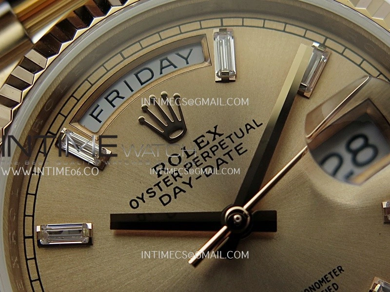Day Date 128235 Gain Weight RG QF 1:1 Best Edition RG Dial T Diamond Marker On RG President Bracelet A2836