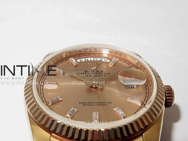 Day Date 128235 Gain Weight RG QF 1:1 Best Edition RG Dial T Diamond Marker On RG President Bracelet A2836