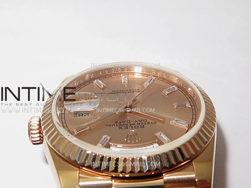 Day Date 128235 Gain Weight RG QF 1:1 Best Edition RG Dial T Diamond Marker On RG President Bracelet A2836
