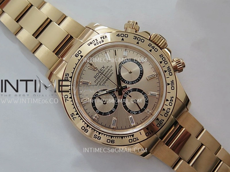 Daytona 126505 Gain Weight RG QF 1:1 Best Edition RG Black Dial T Crystal Markers On RG Bracelet SH4131 V6