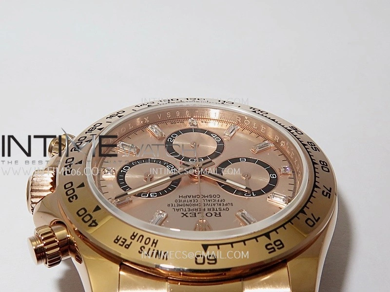 Daytona 126505 Gain Weight RG QF 1:1 Best Edition RG Black Dial T Crystal Markers On RG Bracelet SH4131 V6
