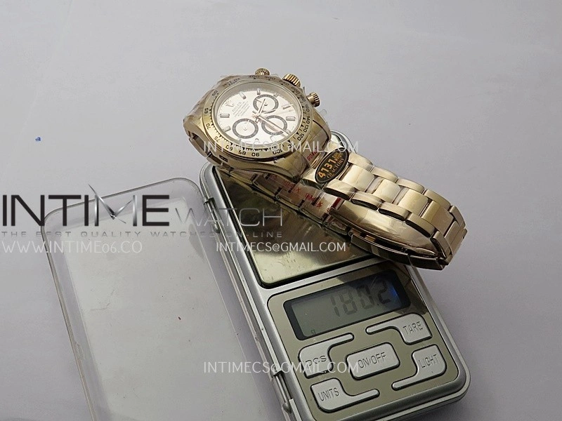 Daytona 126505 Gain Weight RG QF 1:1 Best Edition RG Black Dial T Crystal Markers On RG Bracelet SH4131 V6