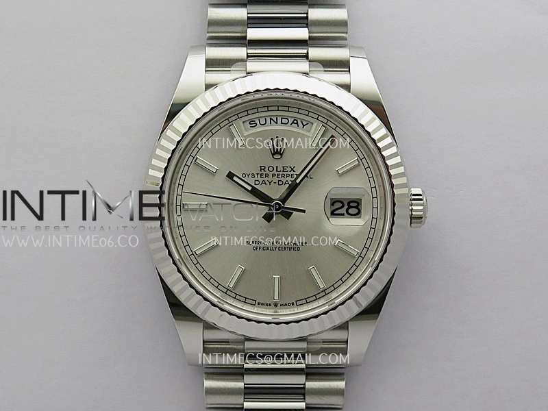 Day Date 228239 40mm Gain Weight V3 THBF 1:1 Best Edition Silver Dial Stick Marker On President Bracelet VR3255