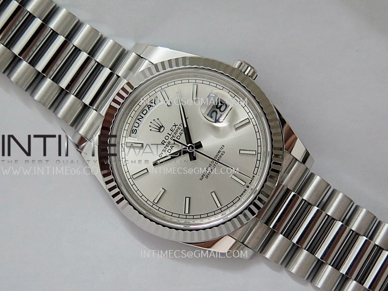 Day Date 228239 40mm Gain Weight V3 THBF 1:1 Best Edition Silver Dial Stick Marker On President Bracelet VR3255