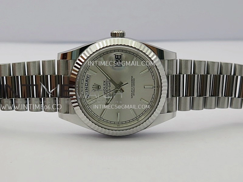 Day Date 228239 40mm Gain Weight V3 THBF 1:1 Best Edition Silver Dial Stick Marker On President Bracelet VR3255