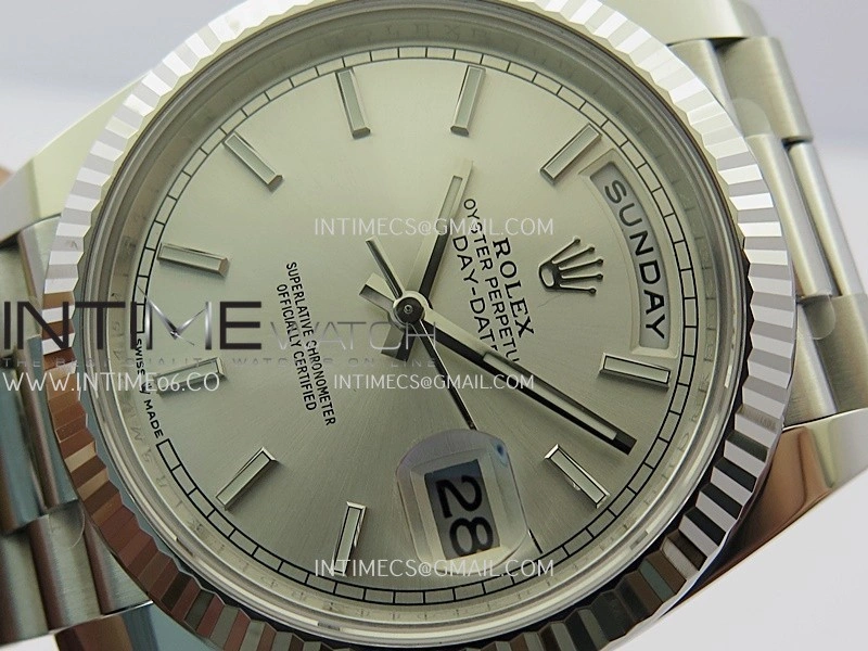 Day Date 228239 40mm Gain Weight V3 THBF 1:1 Best Edition Silver Dial Stick Marker On President Bracelet VR3255