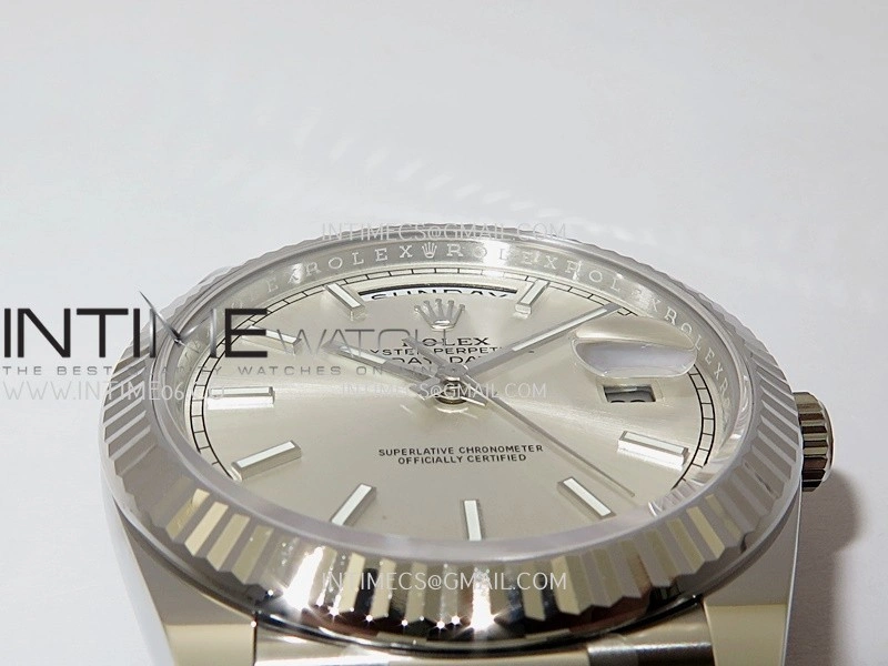 Day Date 228239 40mm Gain Weight V3 THBF 1:1 Best Edition Silver Dial Stick Marker On President Bracelet VR3255