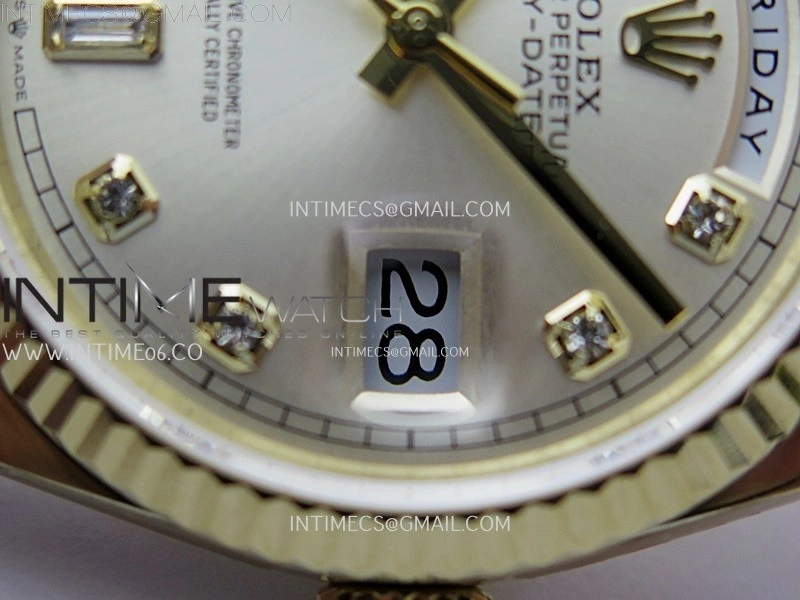 Day Date 128238 Gain Weight YG QF 1:1 Best Edition Champagne Dial Diamond Markers on YG President Bracelet