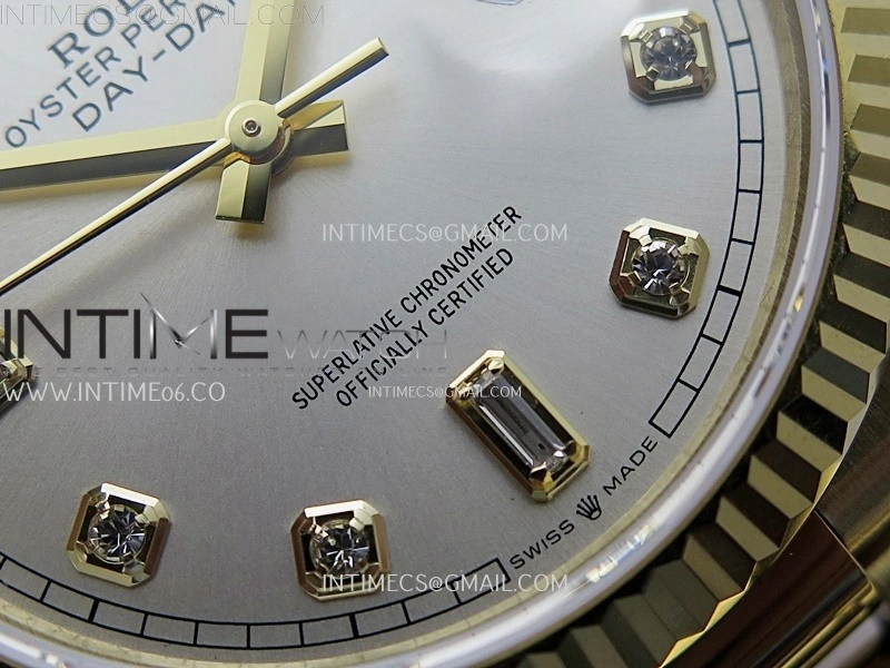 Day Date 128238 Gain Weight YG QF 1:1 Best Edition Champagne Dial Diamond Markers on YG President Bracelet