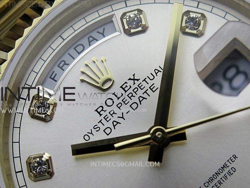 Day Date 128238 Gain Weight YG QF 1:1 Best Edition Champagne Dial Diamond Markers on YG President Bracelet