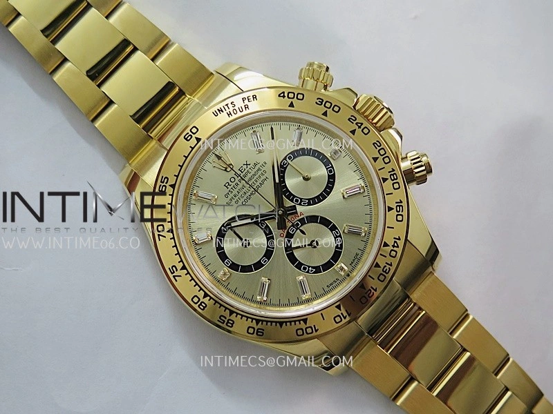 Daytona 126508 Gain Weight YG QF 1:1 Best Edition YG Black Dial T Crystal Markers On YG Bracelet SH4131 V6