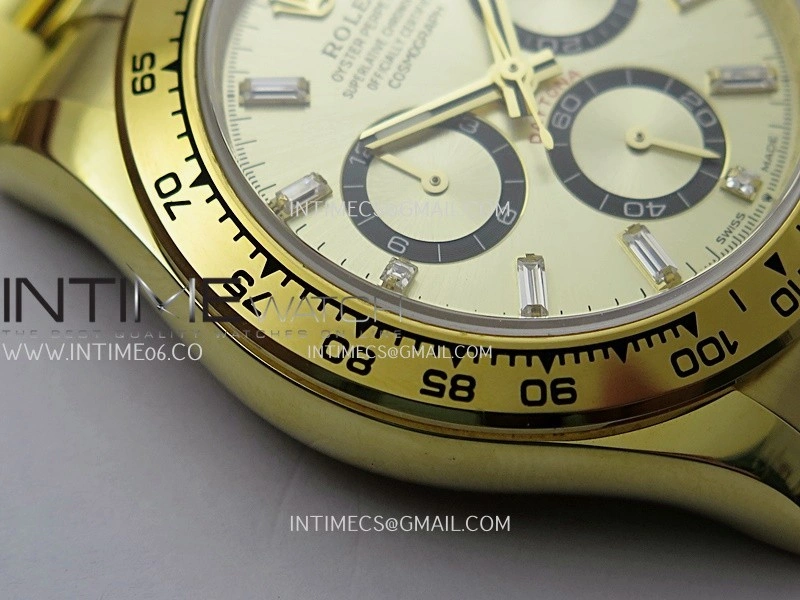 Daytona 126508 Gain Weight YG QF 1:1 Best Edition YG Black Dial T Crystal Markers On YG Bracelet SH4131 V6