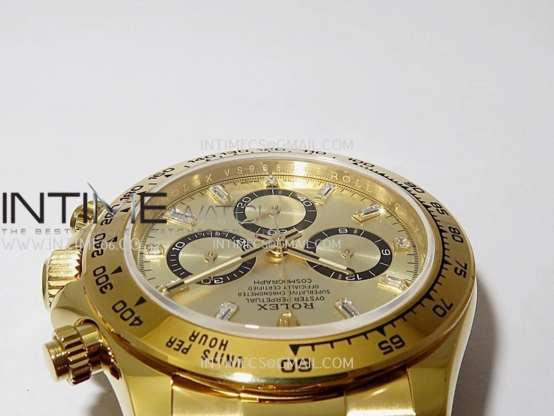 Daytona 126508 Gain Weight YG QF 1:1 Best Edition YG Black Dial T Crystal Markers On YG Bracelet SH4131 V6