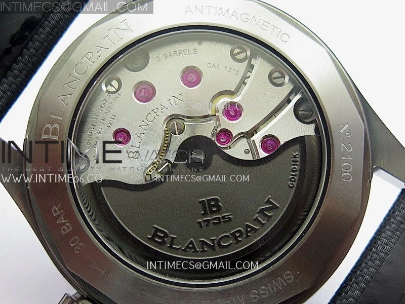 Fifty Fathoms Bathyscape Titanium Ceramic Bezel GF 1:1 Best Edition Blue Dial On Nylon Strap A1315
