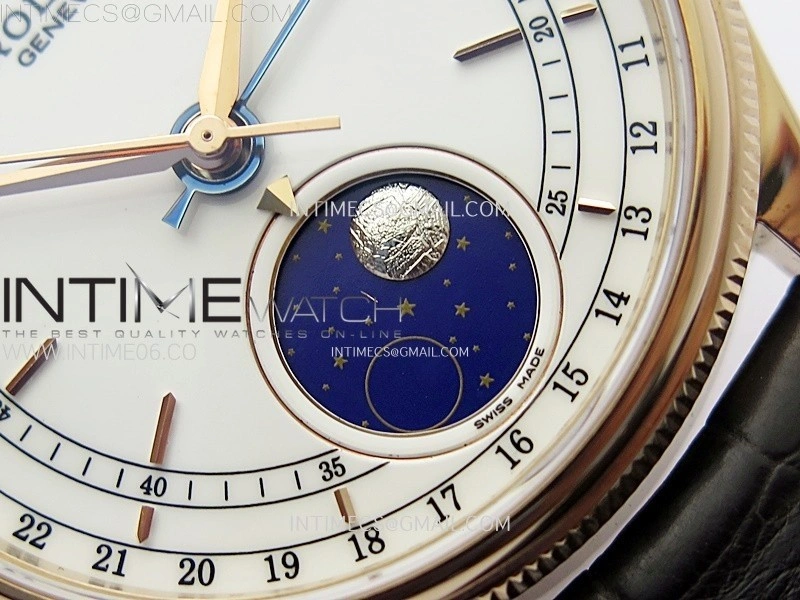 Cellini 50535 Moonphase RG GMF Best Edition White Dial on Brown Leather Strap A3195 V2