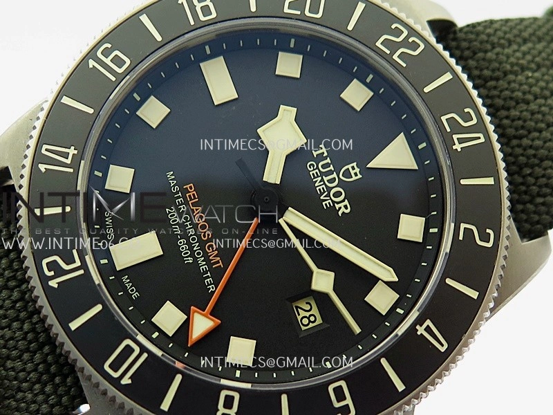 Pelagos M2542G247NU-0002 Ti B12 1:1 Best Edition Black dial Black Ceramic Bezel On Nylon Strap Miyota A2836