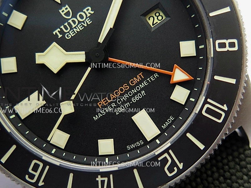 Pelagos M2542G247NU-0002 Ti B12 1:1 Best Edition Black dial Black Ceramic Bezel On Nylon Strap Miyota A2836