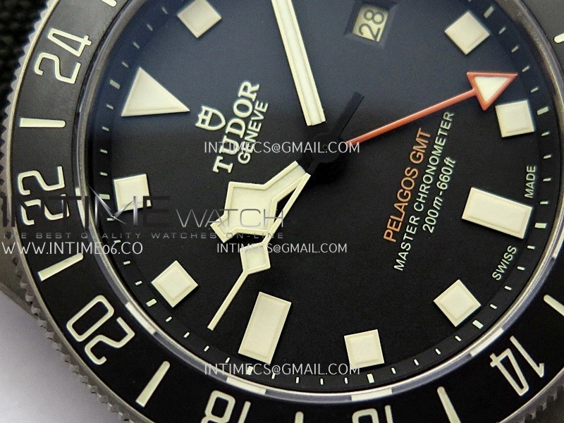 Pelagos M2542G247NU-0002 Ti B12 1:1 Best Edition Black dial Black Ceramic Bezel On Nylon Strap Miyota A2836