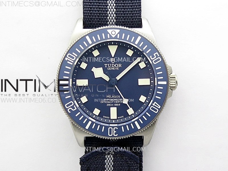 Pelagos M25707B 23-0001 Ti M+F 1:1 V4 Best Edition Blue dial Blue Ceramic Bezel on Nylon Strap Miyota 8N-24