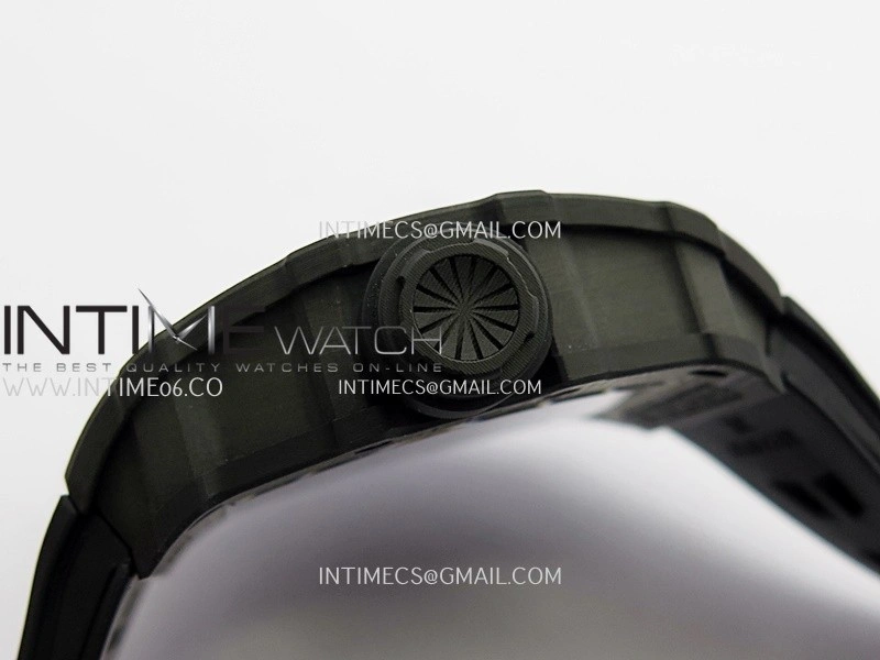 RM035-02 Black NTPT Black Crown Umi Office 1:1 Best Edition Skeleton Dial On Black Rubber Strap RMAL1 SuperClone V2