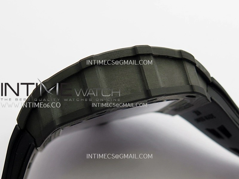 RM035-02 Black NTPT Black Crown Umi Office 1:1 Best Edition Skeleton Dial On Black Rubber Strap RMAL1 SuperClone V2