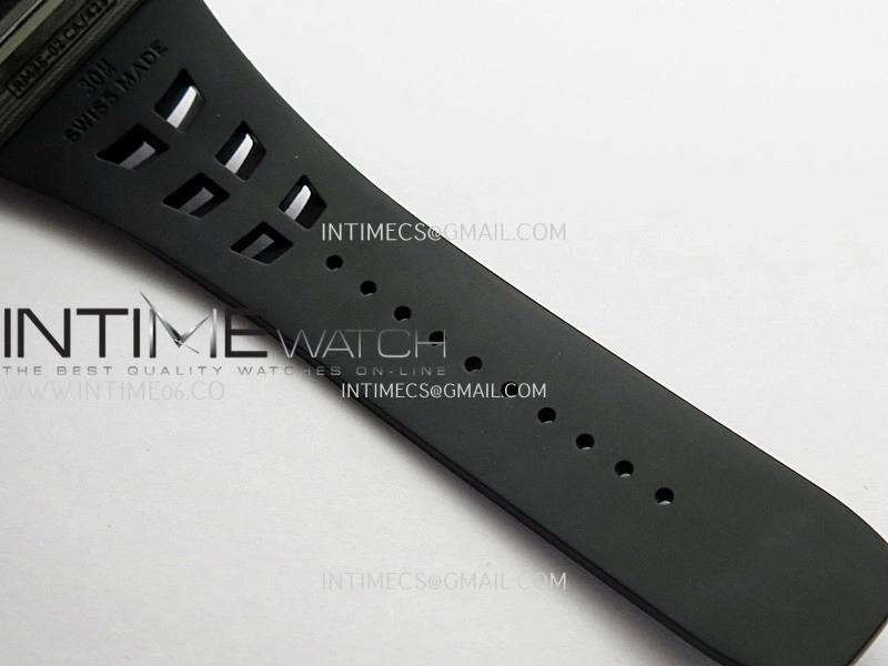 RM035-02 Black NTPT Black Crown Umi Office 1:1 Best Edition Skeleton Dial On Black Rubber Strap RMAL1 SuperClone V2