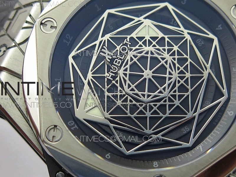 Big Bang Sang Bleu Ti WWF 1:1 Best Edition Black Skeletonal Dial On Black Gummy Strap Asian HB1213 V2