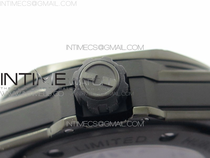 Big Bang Sang Bleu DLC Ti WWF 1:1 Best Edition Black Skeletonal Dial On Black Gummy Strap Asian HB1213 V2