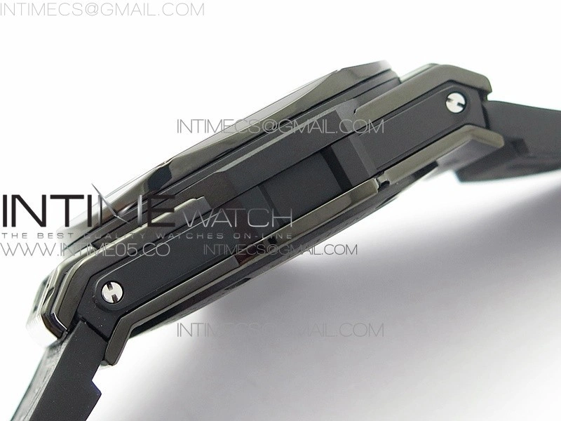 Big Bang Sang Bleu DLC Ti WWF 1:1 Best Edition Black Skeletonal Dial On Black Gummy Strap Asian HB1213 V2