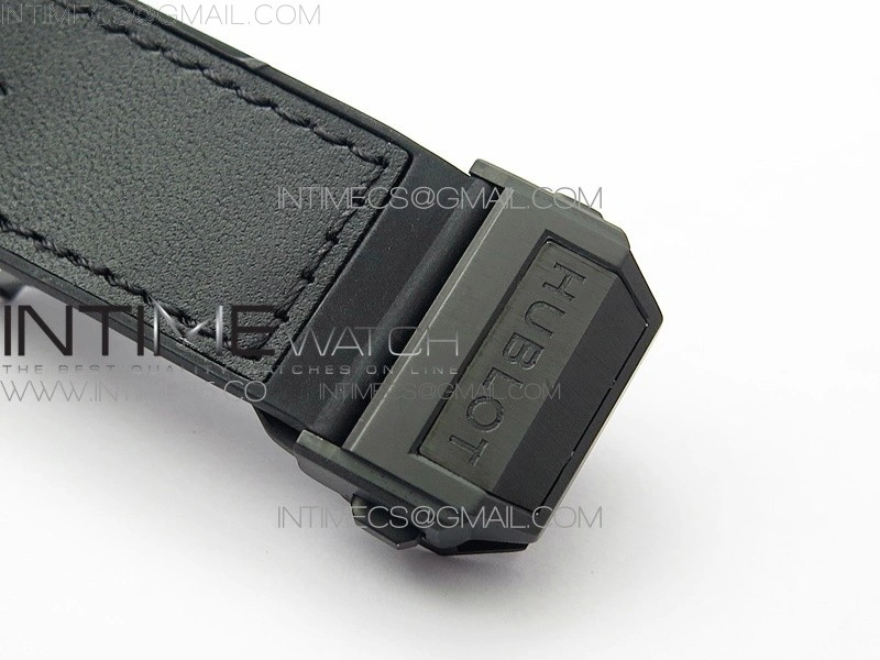 Big Bang Sang Bleu DLC Ti WWF 1:1 Best Edition Black Skeletonal Dial On Black Gummy Strap Asian HB1213 V2
