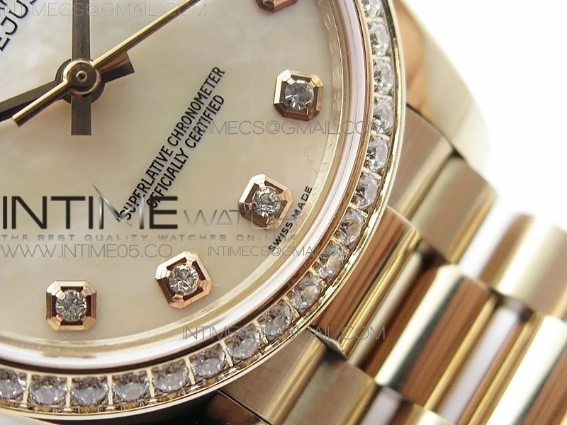 Datejust 31mm 278275 RG Dia Bezel BP Best Edition White MOP Crystal Markers Dial on RG President Bracelet
