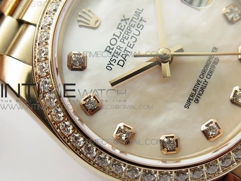 Datejust 31mm 278275 RG Dia Bezel BP Best Edition White MOP Crystal Markers Dial on RG President Bracelet