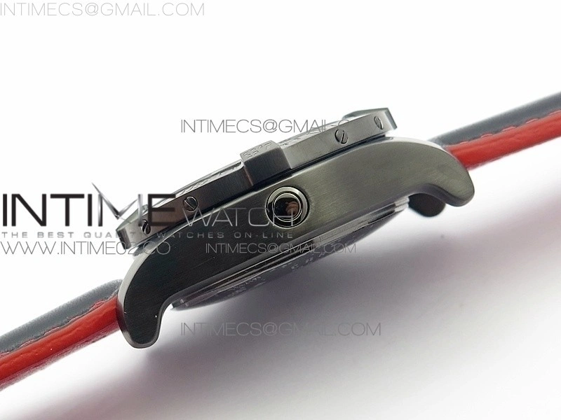 Avenger II Seawolf DLC V2 Best Edition Black Dial Numeral Markers Red Second Hand on Black Strap A2836(Free Brown Leather Strap