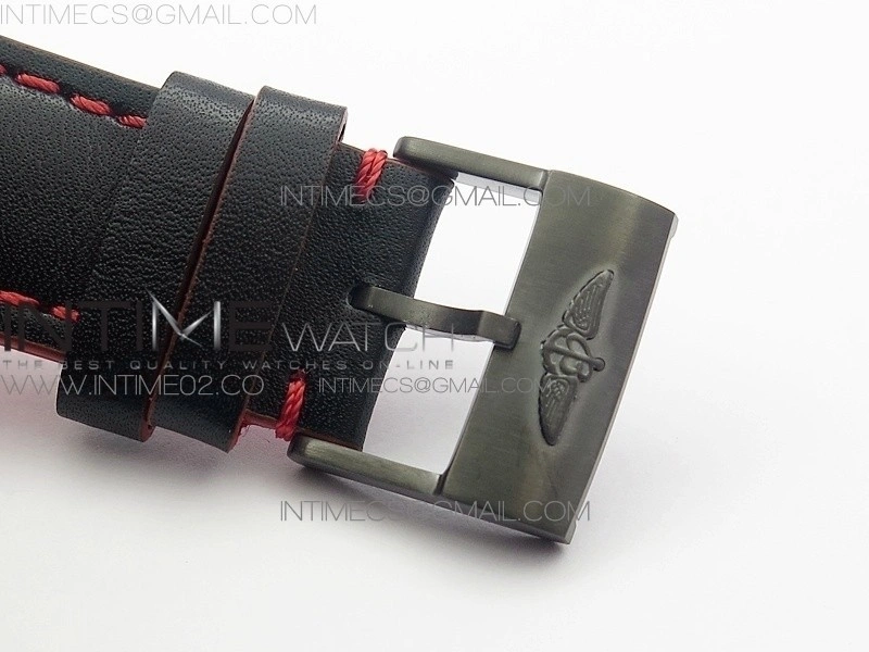 Avenger II Seawolf DLC V2 Best Edition Black Dial Numeral Markers Red Second Hand on Black Strap A2836(Free Brown Leather Strap