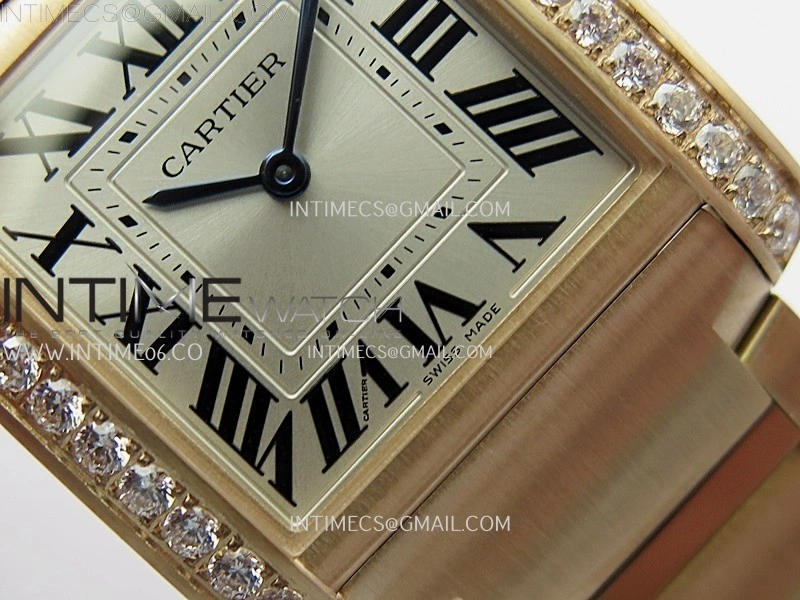 Tank Francaise Ladies 27mm Diamond Bezel RG 8848F 1:1 Best Edition Silver Dial on RG Bracelet Ronda Quartz V2
