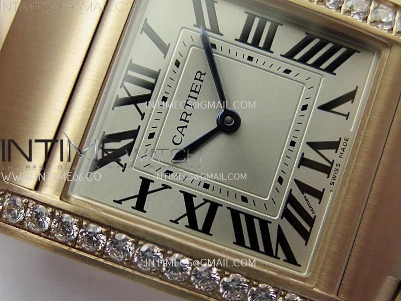 Tank Francaise Ladies 27mm Diamond Bezel RG 8848F 1:1 Best Edition Silver Dial on RG Bracelet Ronda Quartz V2