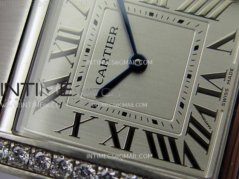 Tank Francaise Ladies 27mm Diamond Bezel SS 8848F 1:1 Best Edition Silver Dial on SS Bracelet Ronda Quartz V2
