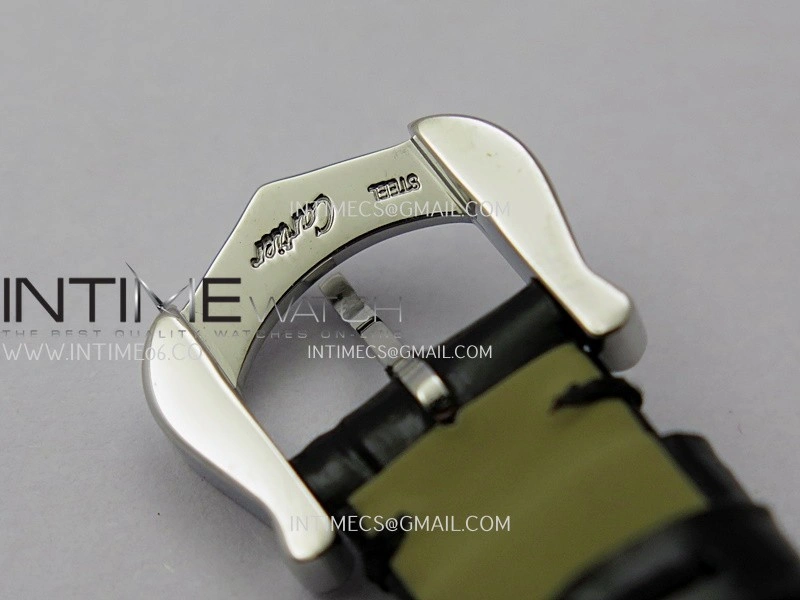 Baignoire Watch Diamond Bezel SS AF 1:1 Best Edition Silver Dial On Black Croco Strap RONDA Quartz