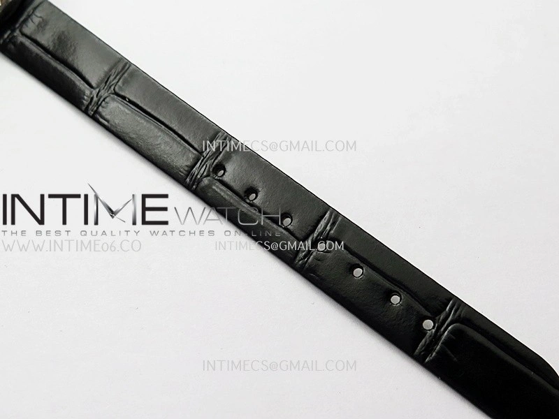 Baignoire Watch Diamond Bezel SS AF 1:1 Best Edition Silver Dial On Black Croco Strap RONDA Quartz