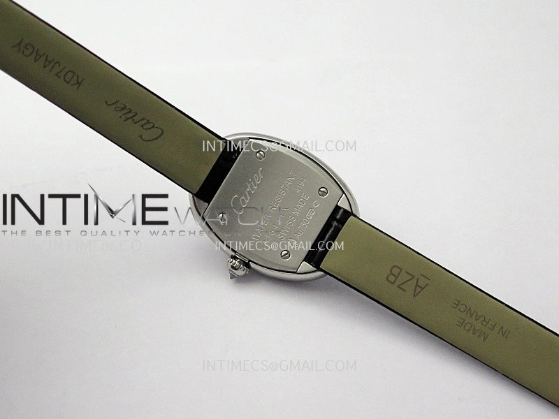 Baignoire Watch Diamond Bezel SS AF 1:1 Best Edition Silver Dial On Black Croco Strap RONDA Quartz