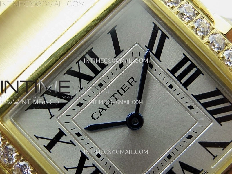 Tank Francaise Ladies 27mm Diamond Bezel YG 8848F 1:1 Best Edition Silver Dial on YG Bracelet Ronda Quartz V2