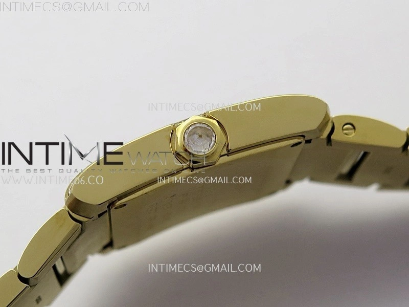 Tank Francaise Ladies 27mm Diamond Bezel YG 8848F 1:1 Best Edition Silver Dial on YG Bracelet Ronda Quartz V2