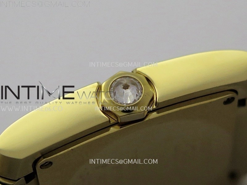 Tank Francaise Ladies 27mm Diamond Bezel YG 8848F 1:1 Best Edition Silver Dial on YG Bracelet Ronda Quartz V2