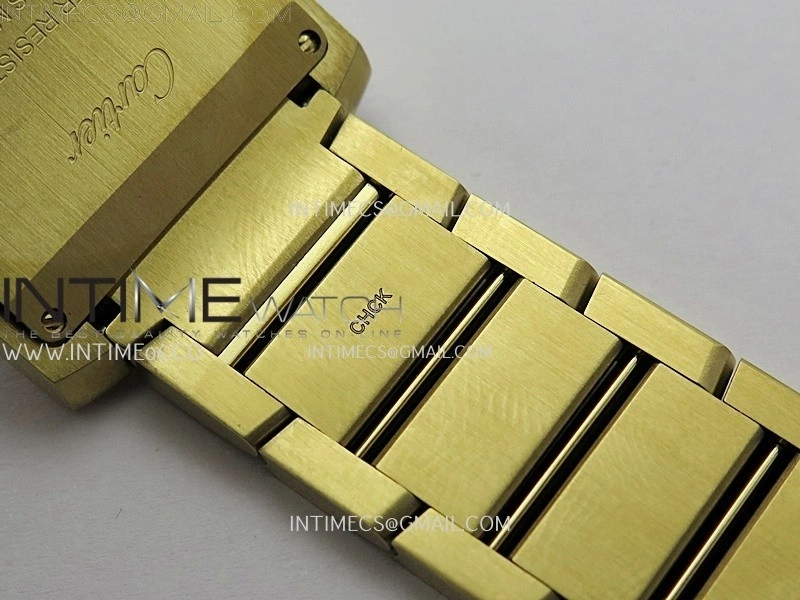 Tank Francaise Ladies 27mm Diamond Bezel YG 8848F 1:1 Best Edition Silver Dial on YG Bracelet Ronda Quartz V2