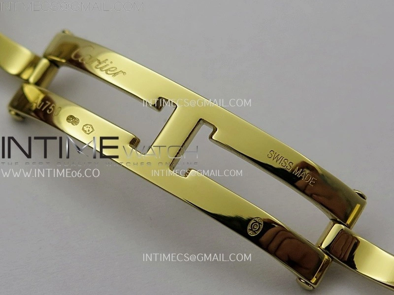 Tank Francaise Ladies 27mm Diamond Bezel YG 8848F 1:1 Best Edition Silver Dial on YG Bracelet Ronda Quartz V2