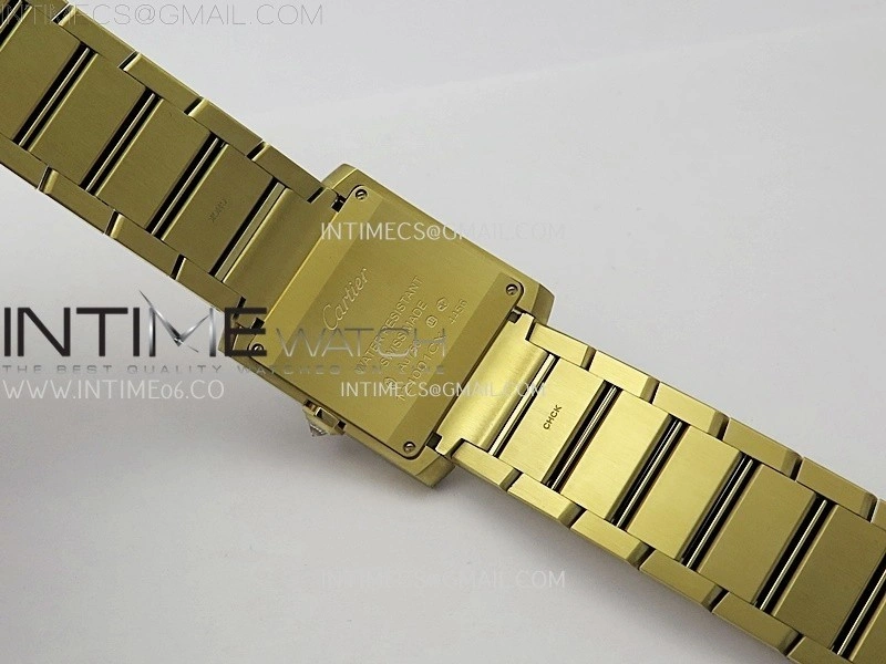 Tank Francaise Ladies 27mm Diamond Bezel YG 8848F 1:1 Best Edition Silver Dial on YG Bracelet Ronda Quartz V2
